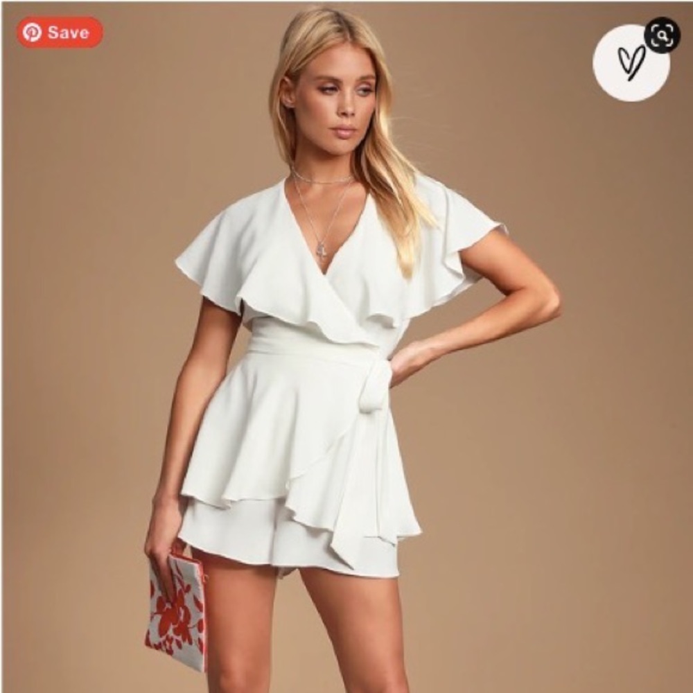 Never Worn White Ruffle Romper